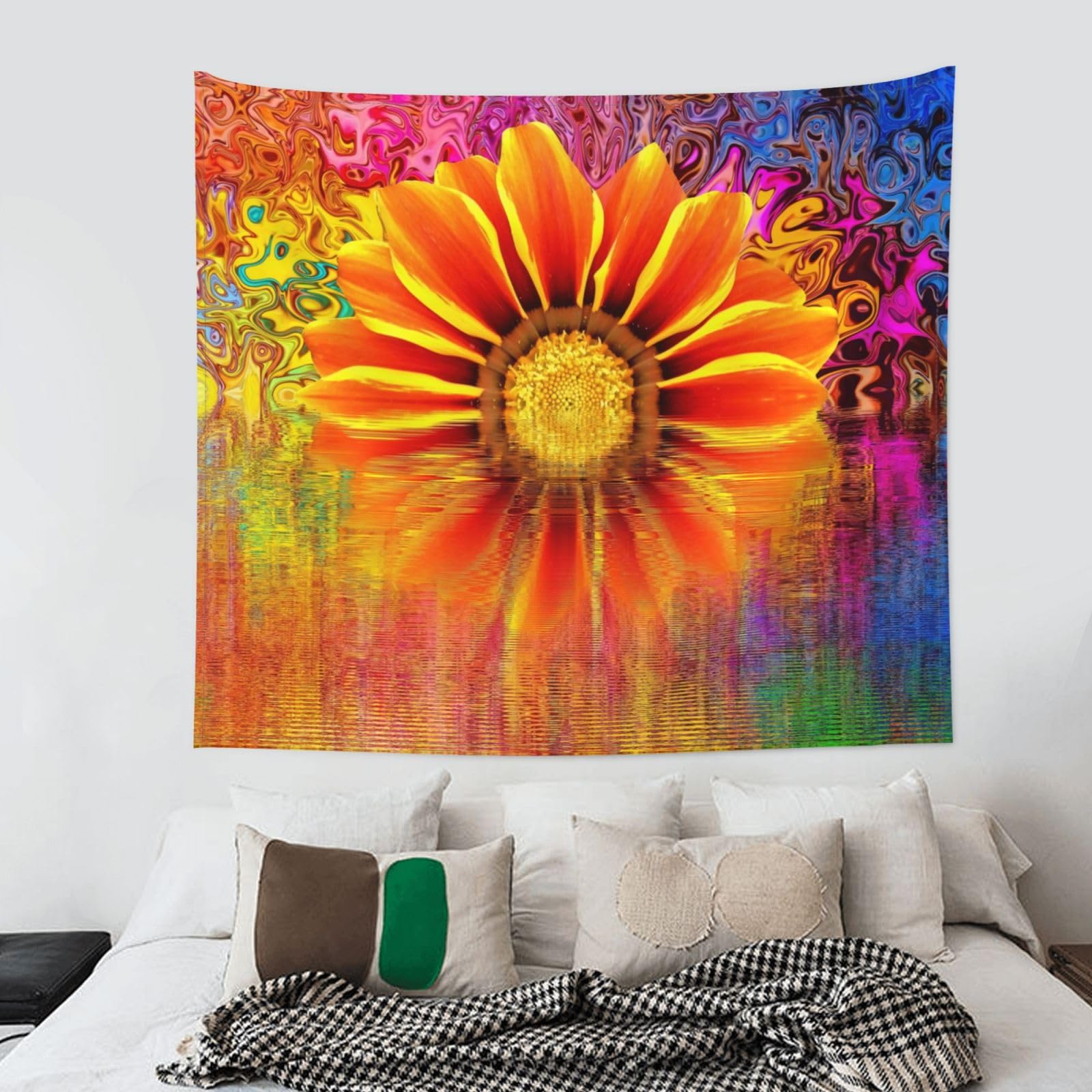 Amazon.co.jp: タペストリー 60×51インチ ひまわり 花柄 絵画